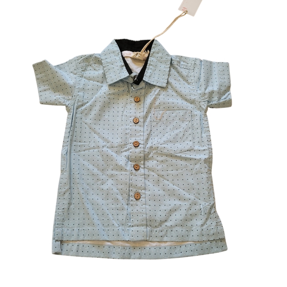 Well Dressed Wolf Light Blue Polkadot Shirt